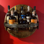 Wall-Mounted Bottle Rack, Wood-Effect Resin, Holds 7 Bottles