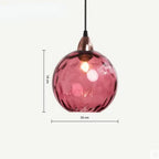 Glass Globe Pendant Light with Coloured Shade, E27