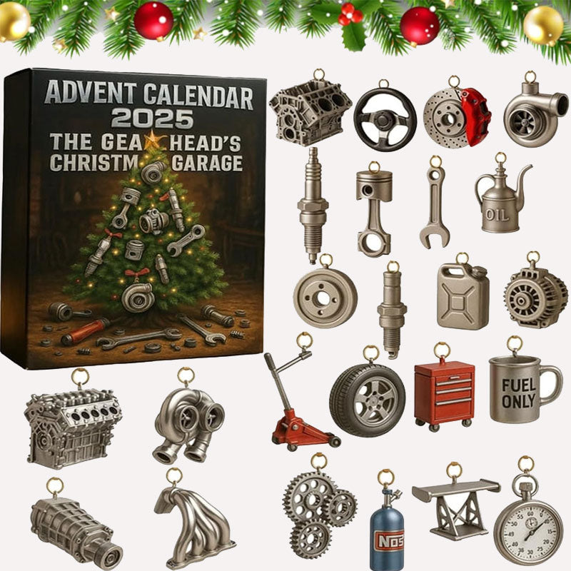 Garage Theme Advent Calendar, 24 Miniature Workshop Pieces