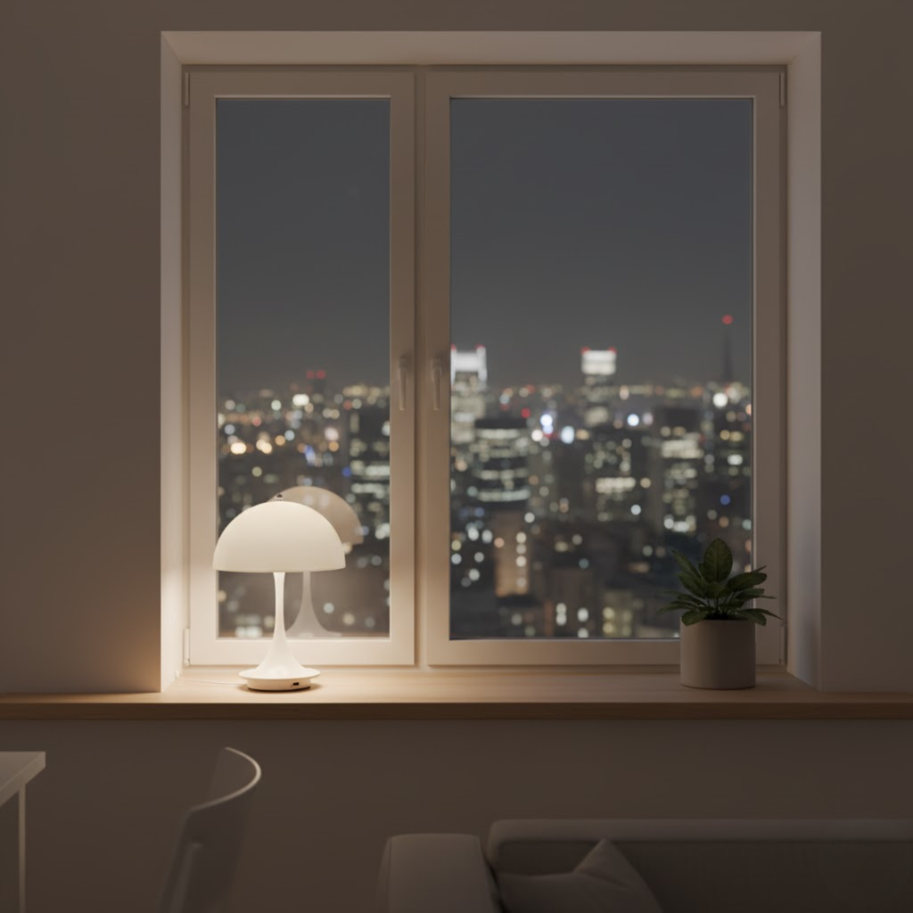 Cordless Rechargeable LED Table Lamp in Metal and Glass