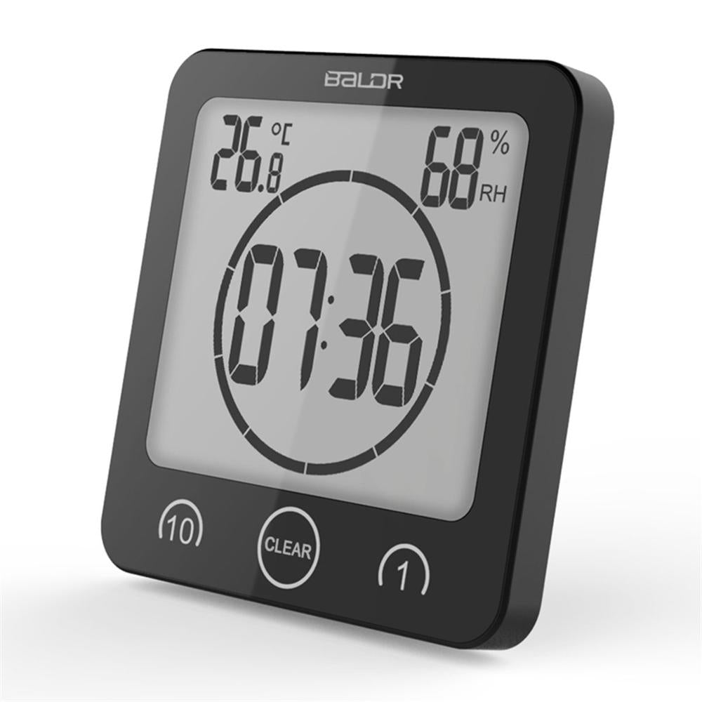 Water Resistant Bathroom Clock with Suction Cup, 10 cm