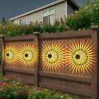 Solar Peony Shadow Wall Lights, Set of 2, Iron, Adhesive