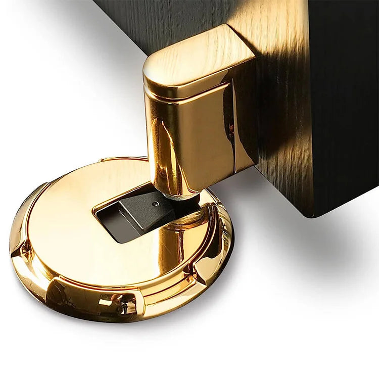 Push-Lock Floor Door Stop in Zinc Alloy, Six Finishes