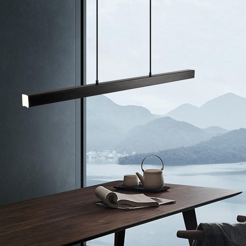 Linear LED Pendant Light, 80-150cm, Black or Brown, Dimmable