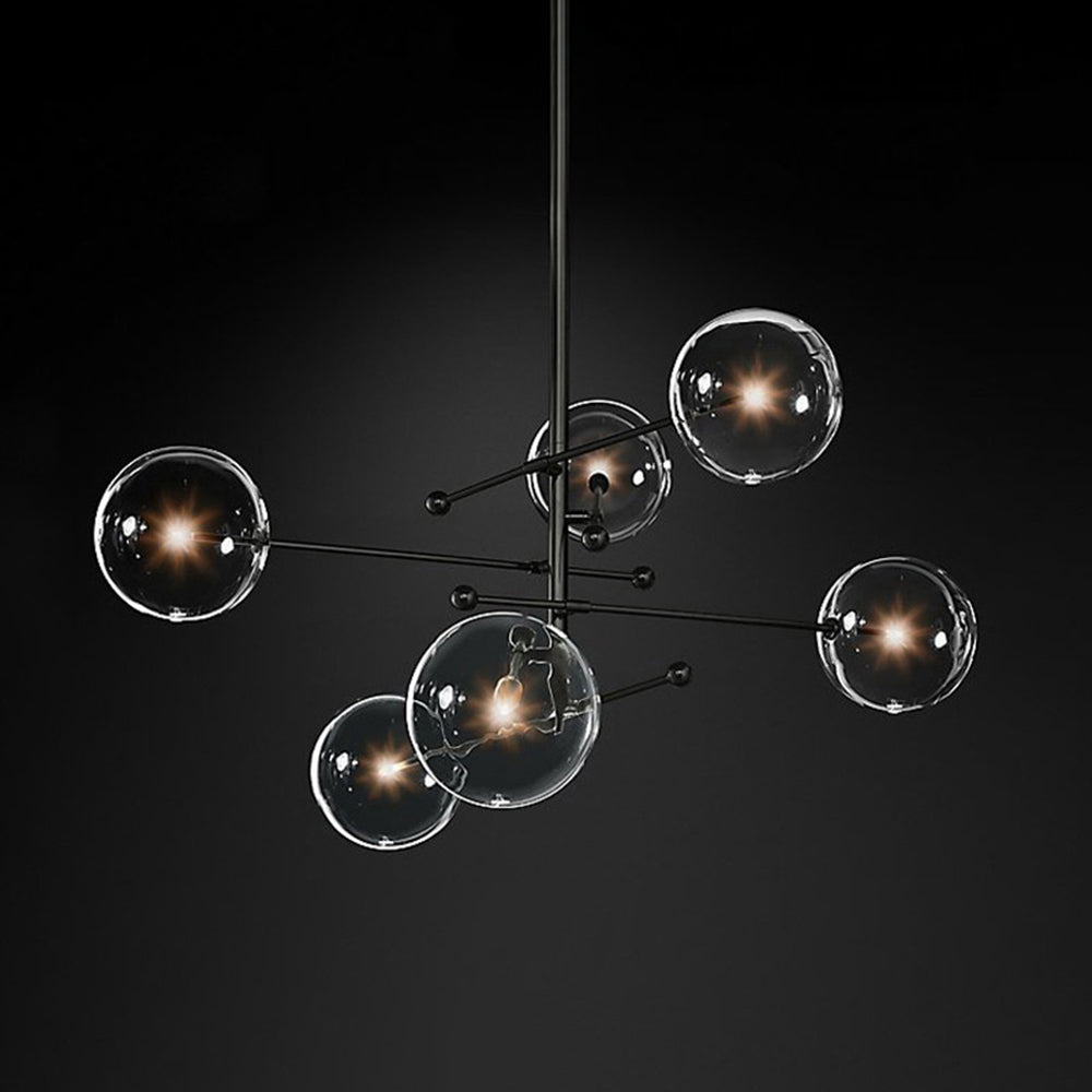 Glass Globe Chandelier with 6 or 8 Lights, G4 LEDs Included