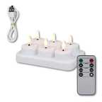 Rechargeable LED Candles with Remote and Timer, Flickering