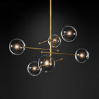 Glass Globe Chandelier with 6 or 8 Lights, G4 LEDs Included