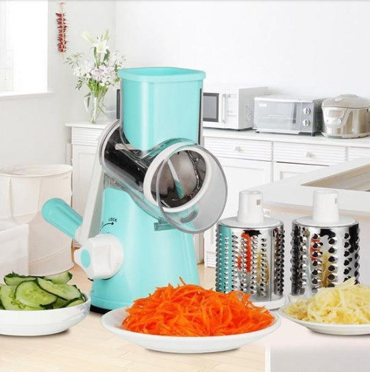 Rotary Grater with 3 Stainless Steel Blades, Dishwasher Safe