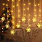 USB Snowflake String Lights 4m, Warm White or Multicolour