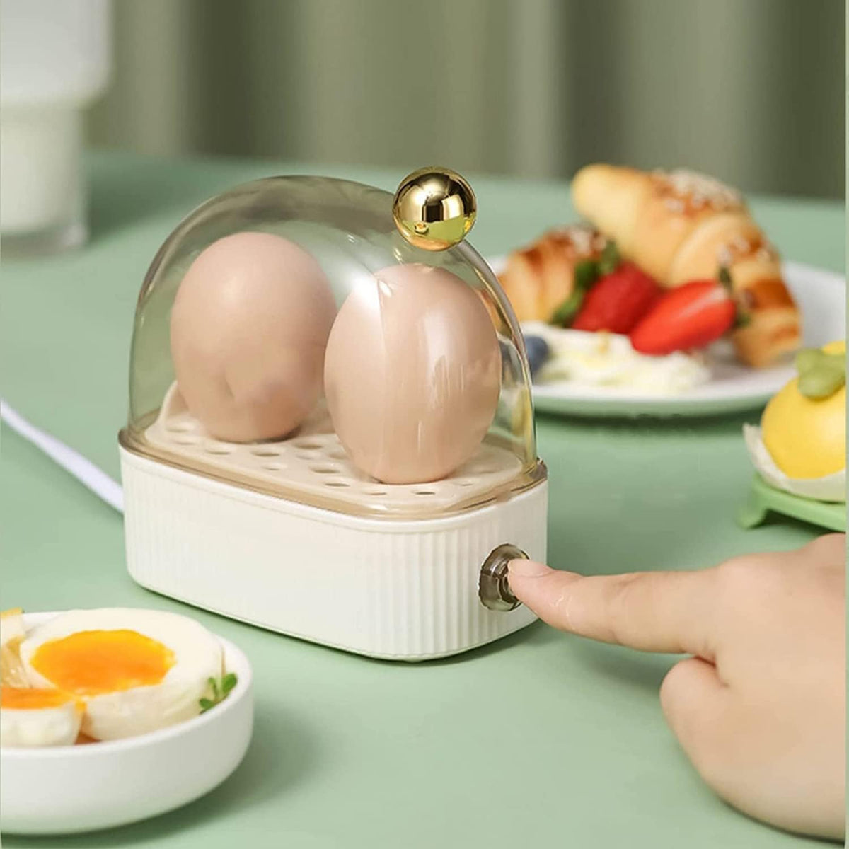 Electric Egg Boiler for 2 Eggs with Auto Shut-Off