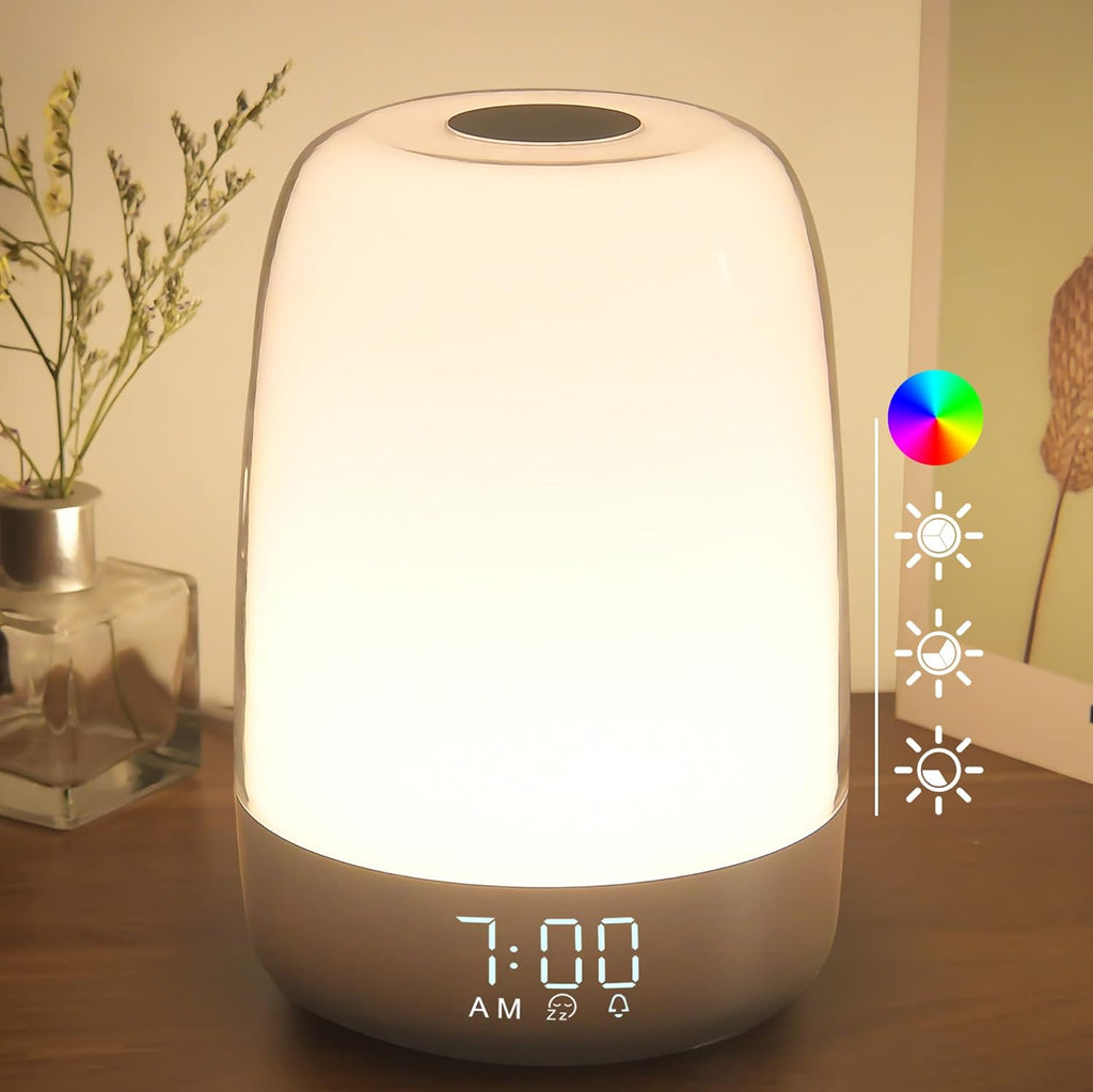 Sunrise Wake-Up Light Alarm Clock with Nature Sounds, USB-C