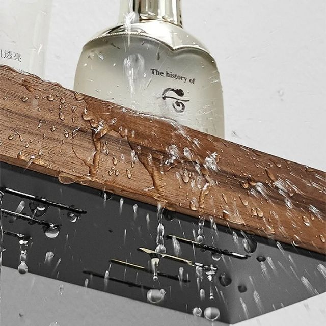No-Drill Wooden Wall Shelf, Self-Adhesive, Three Sizes