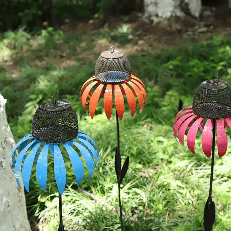 Decorative Metal Bird Feeder on Garden Stake