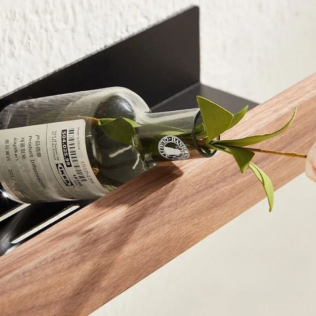 No-Drill Wooden Wall Shelf, Self-Adhesive, Three Sizes