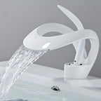 Waterfall Basin Mixer Tap in Brass, Single Lever