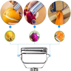 Double-Blade Vegetable Peeler with Julienne Cutter, Stainless Steel