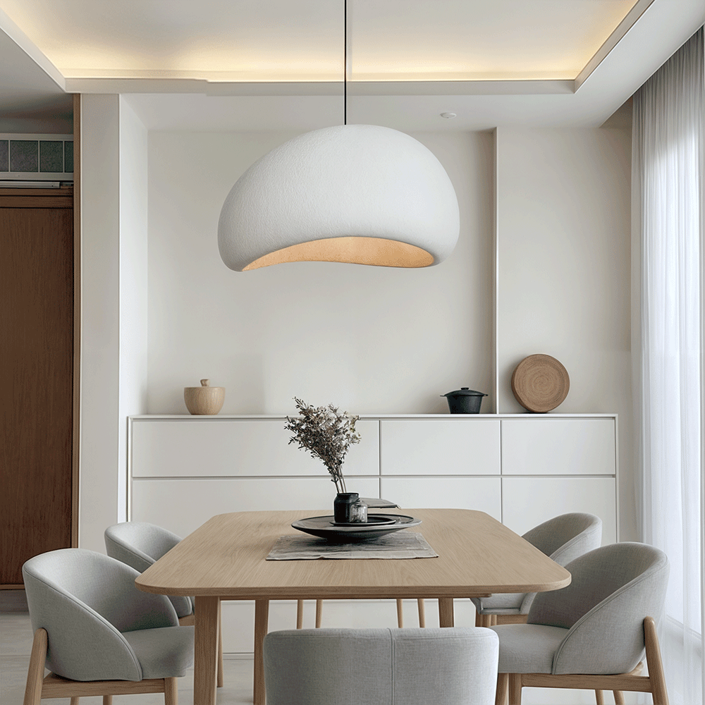 Dimmable Minimalist Pendant Light, 30-50cm, White or Grey