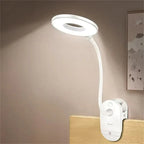 Clip On LED Reading Light with 45 cm Gooseneck, USB Rechargeable
