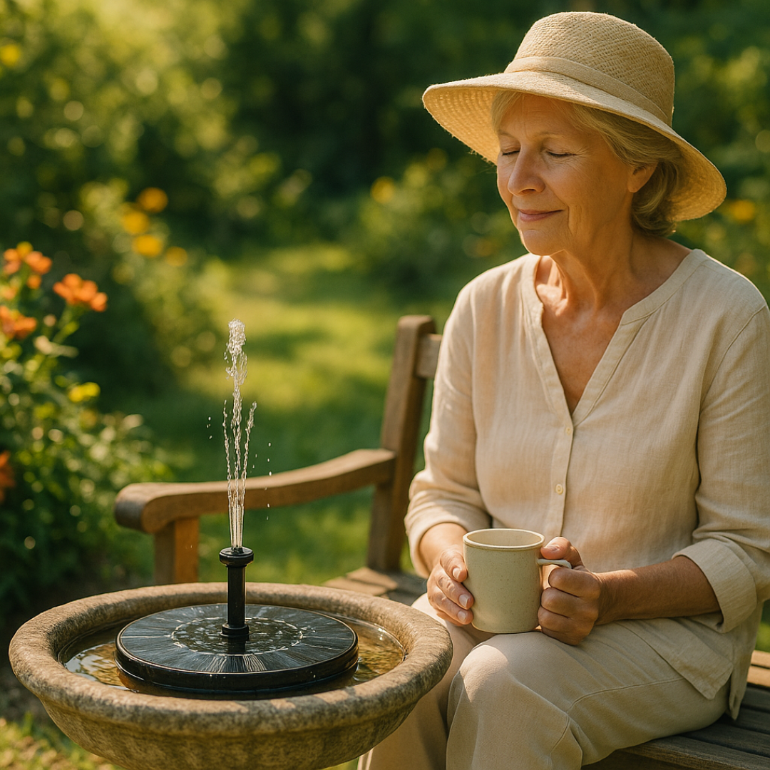 Floating Solar Fountain Pump for Ponds and Bird Baths, IP65