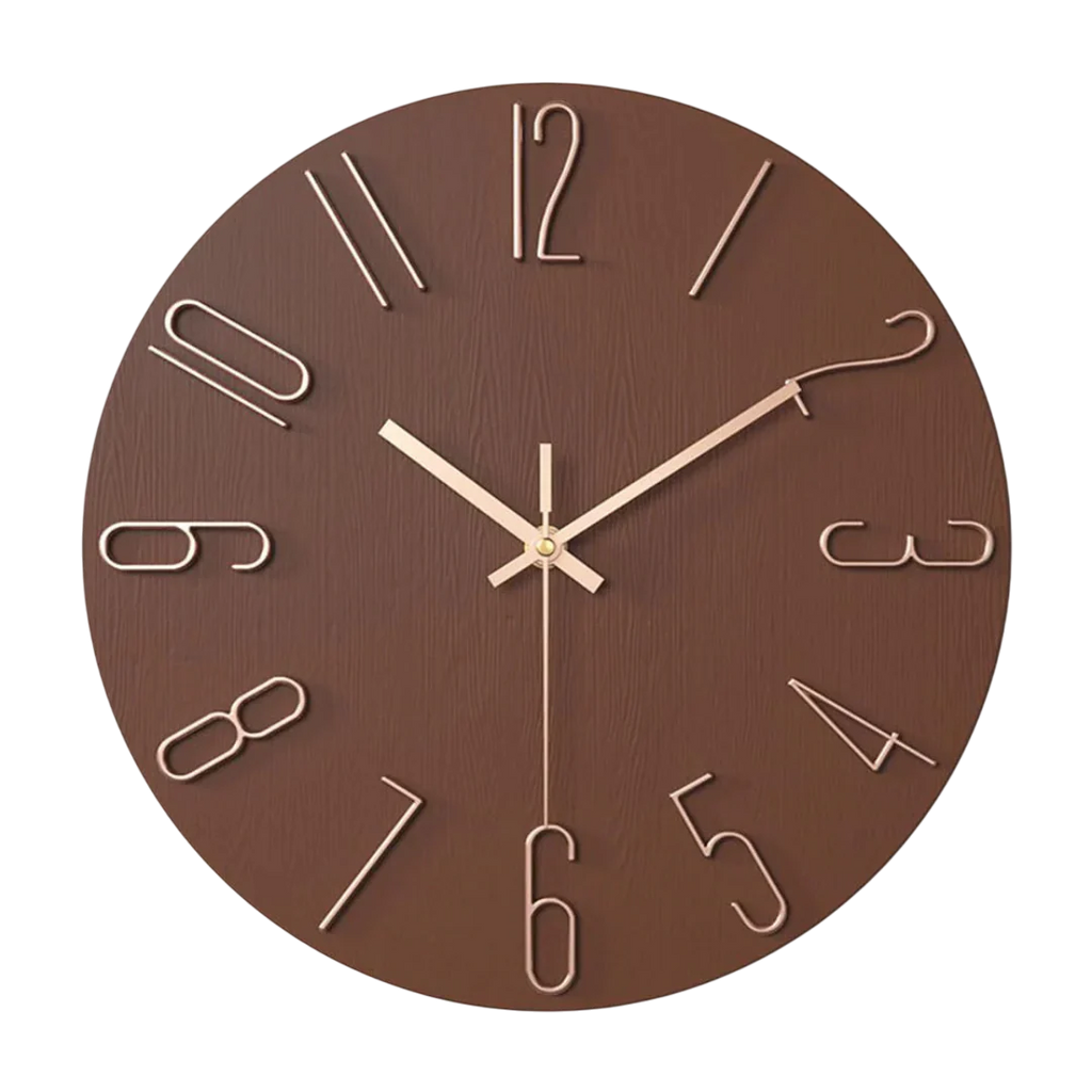 Silent Quartz Wall Clock 30cm, Minimal Design, 7 Colours