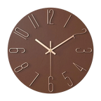 Silent Quartz Wall Clock 30cm, Minimal Design, 7 Colours