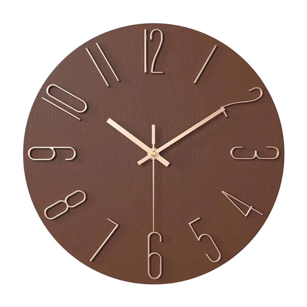 Silent Quartz Wall Clock 30cm, Minimal Design, 7 Colours