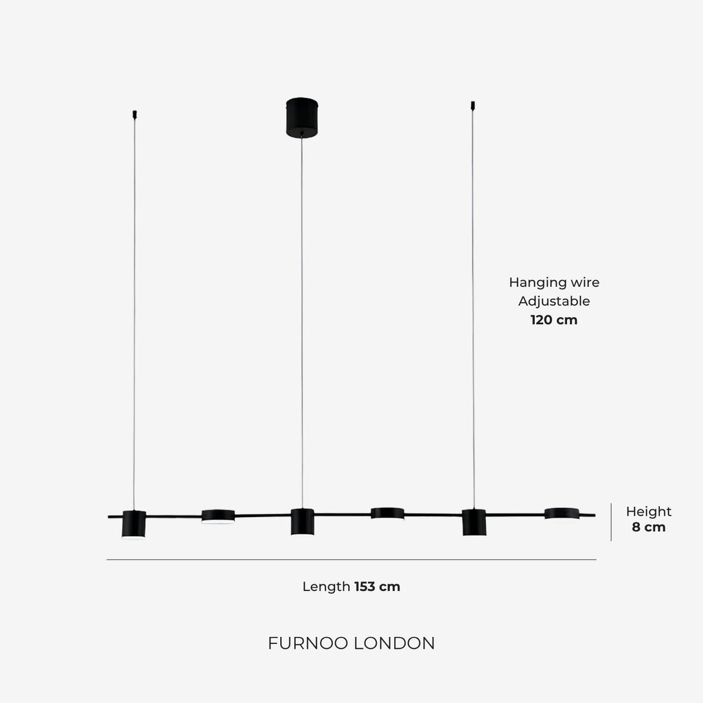 Linear LED Pendant Light with Acrylic Diffuser, Dimmable
