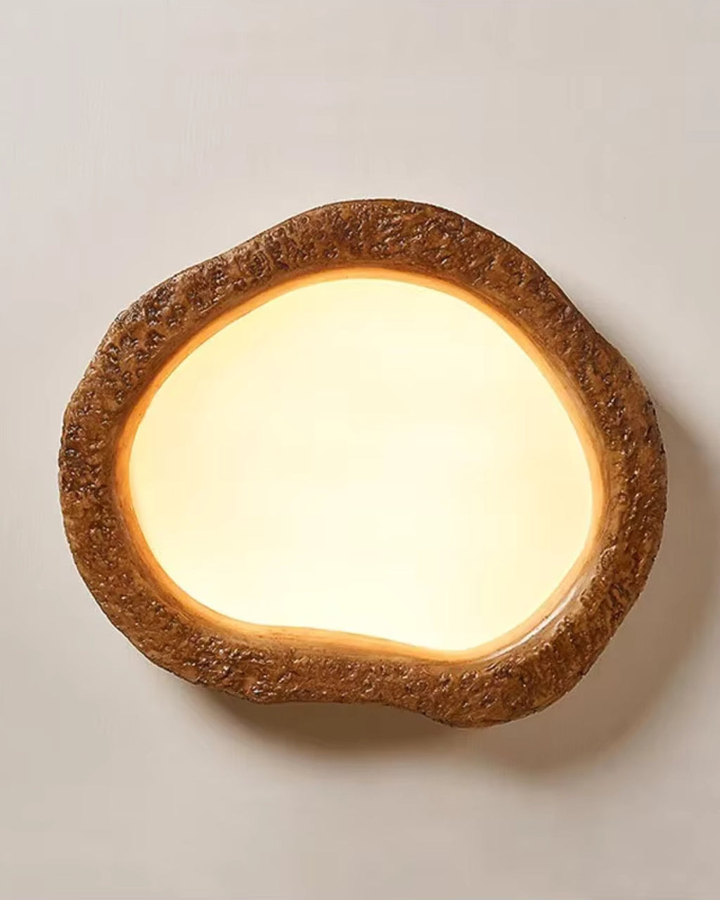 Round Wood-Effect LED Ceiling Light, Low Profile, 3 Sizes