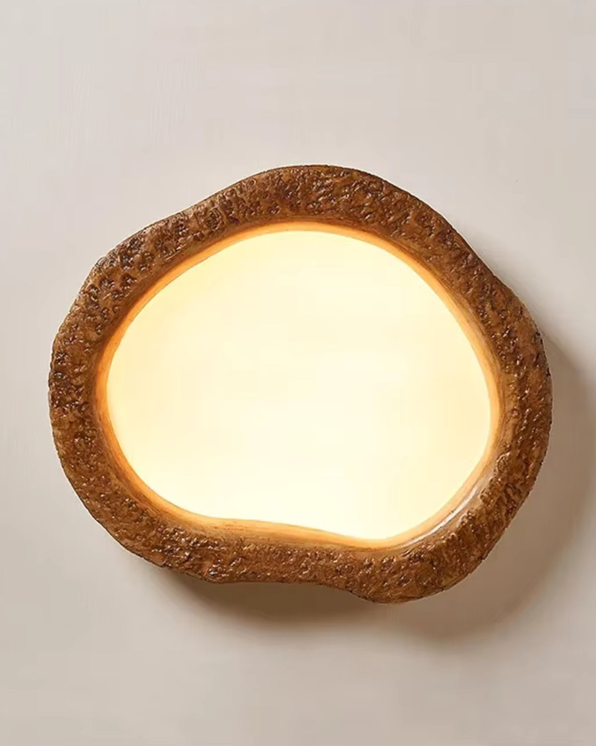 Round Wood-Effect LED Ceiling Light, Low Profile, 3 Sizes