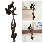 Balancing Couple Sculpture in Resin, Black or Bronze, 20.5cm
