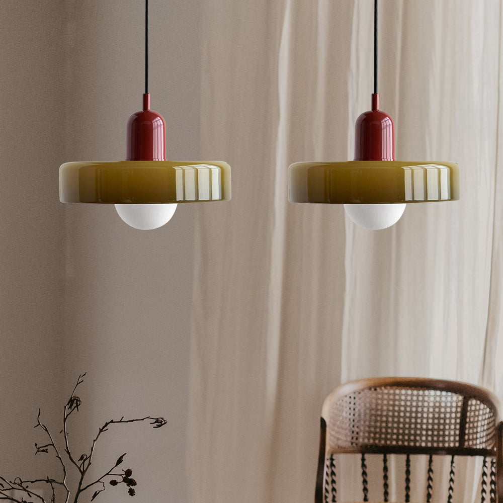Double Glass Pendant Light 35 cm with G9 Fitting, Modern
