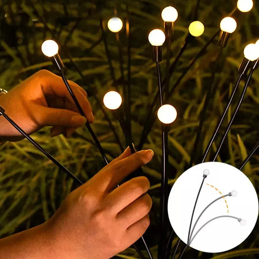 Solar Firefly Garden Light with Warm White LEDs, 33cm