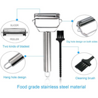 Double-Blade Vegetable Peeler with Julienne Cutter, Stainless Steel