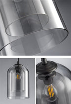 Double Glass Globe Pendant Light, Clear Glass, Nordic Style
