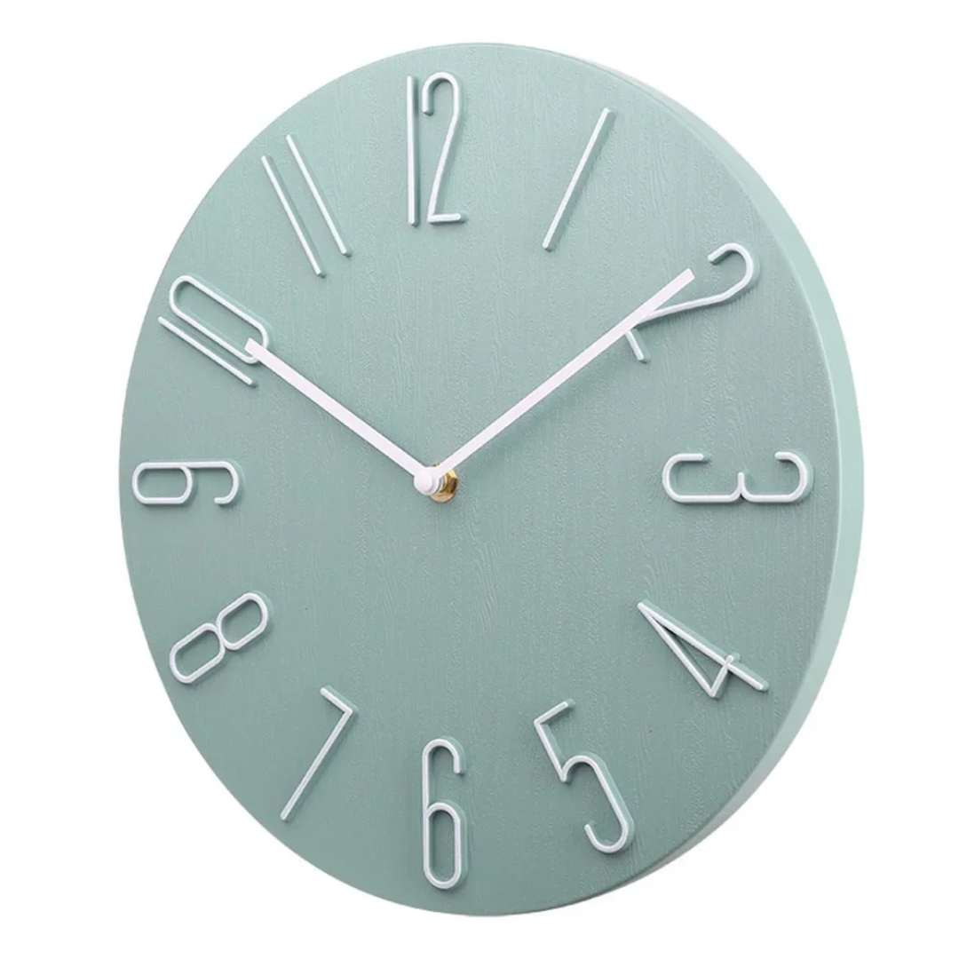 Silent Minimalist Wall Clock, 30 cm, Scandinavian Style