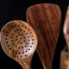 Acacia Wood Kitchen Utensil Set, 8 Pieces with Stand