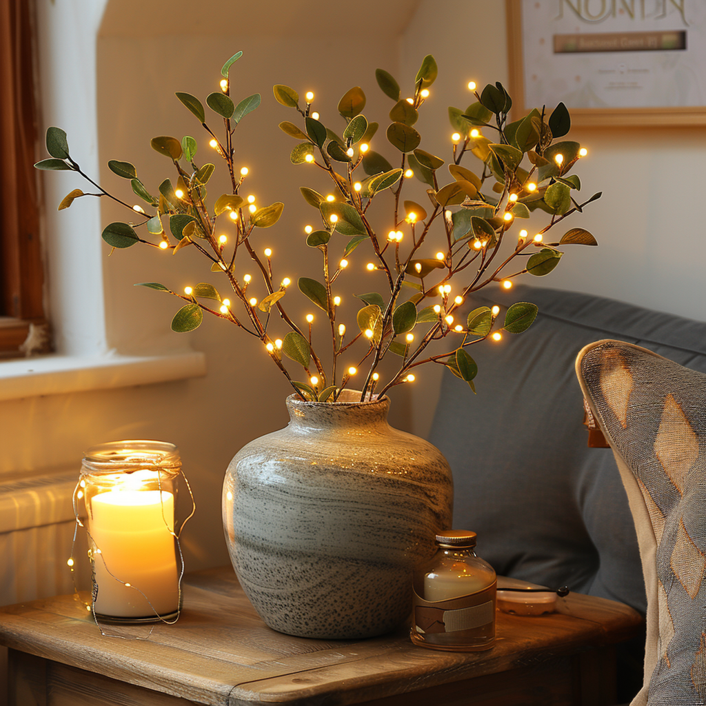 LED Olive Branch Light 70cm with 120 Warm White Fairy Lights