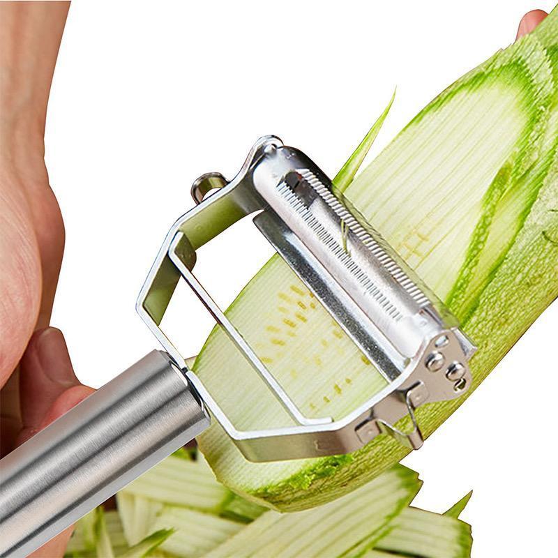 Double-Blade Vegetable Peeler with Julienne Cutter, Stainless Steel