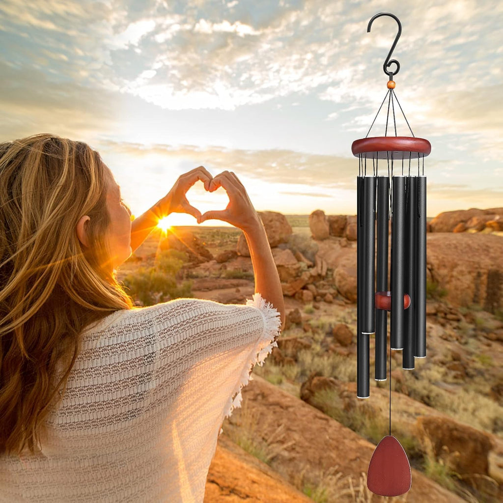 Metal Wind Chime 68cm, Aluminium Tubes, Gold, Black or Silver