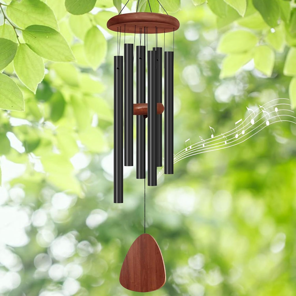 Metal Wind Chime 68cm, Aluminium Tubes, Gold, Black or Silver