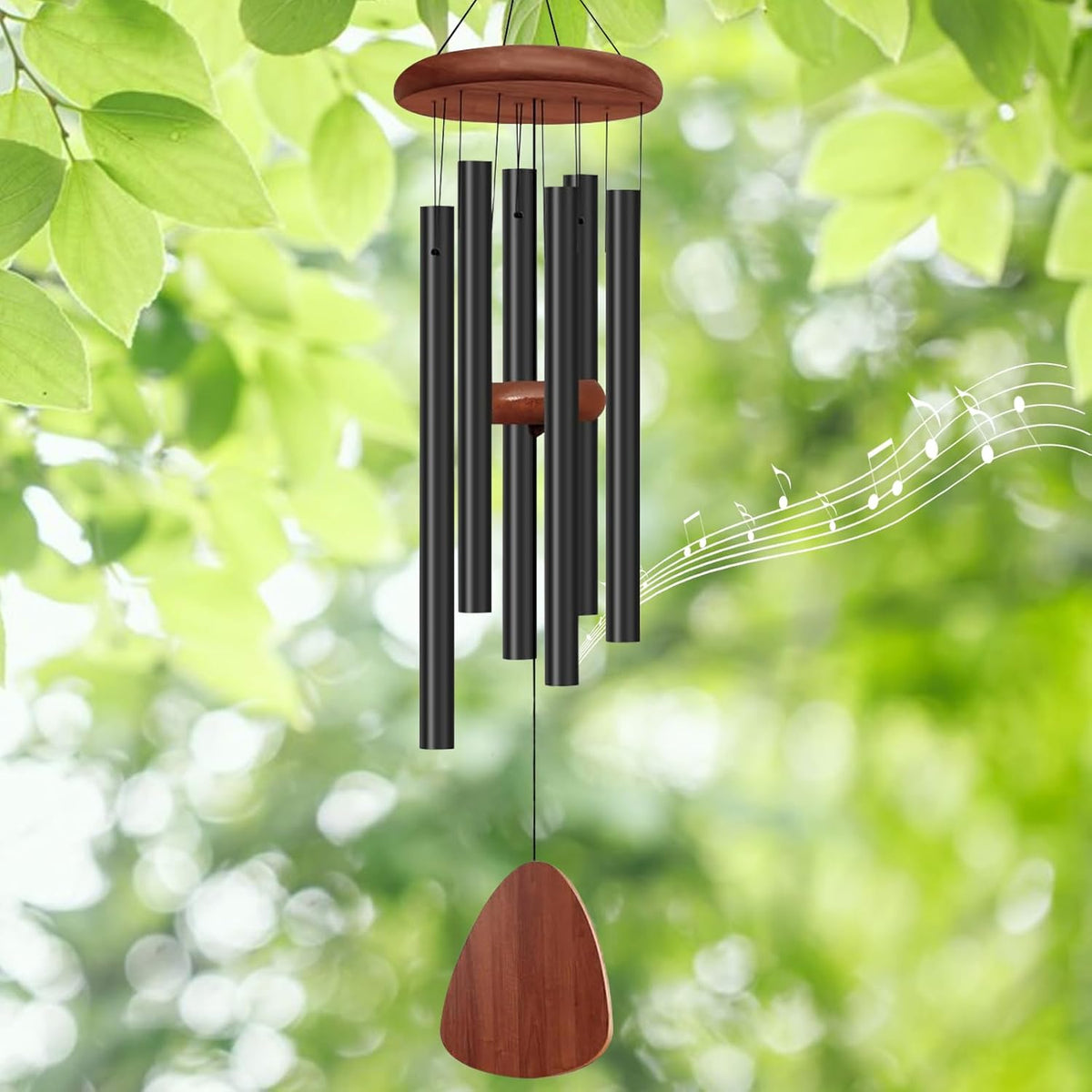 Metal Wind Chime 68cm, Aluminium Tubes, Gold, Black or Silver