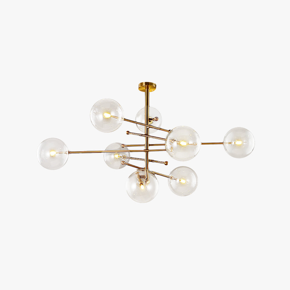 Glass Globe Chandelier with 6 or 8 Lights, G4 LEDs Included