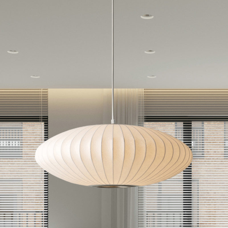 White Fabric Dish Pendant Light in 40, 50 or 60 cm, E27