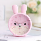 Silent Children's Alarm Clock with Night Light, Rabbit Design