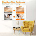 Silicone Chair Leg Protectors with Felt Base, 25-30mm, Clear
