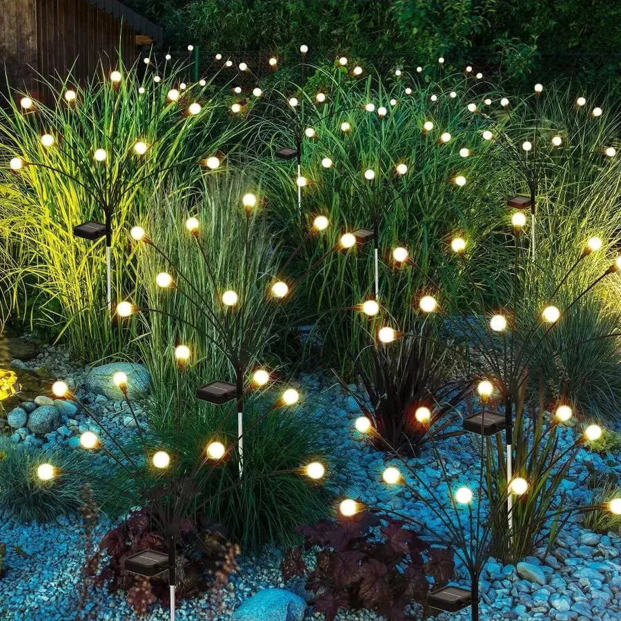 Solar Firefly Garden Light with Warm White LEDs, 33cm