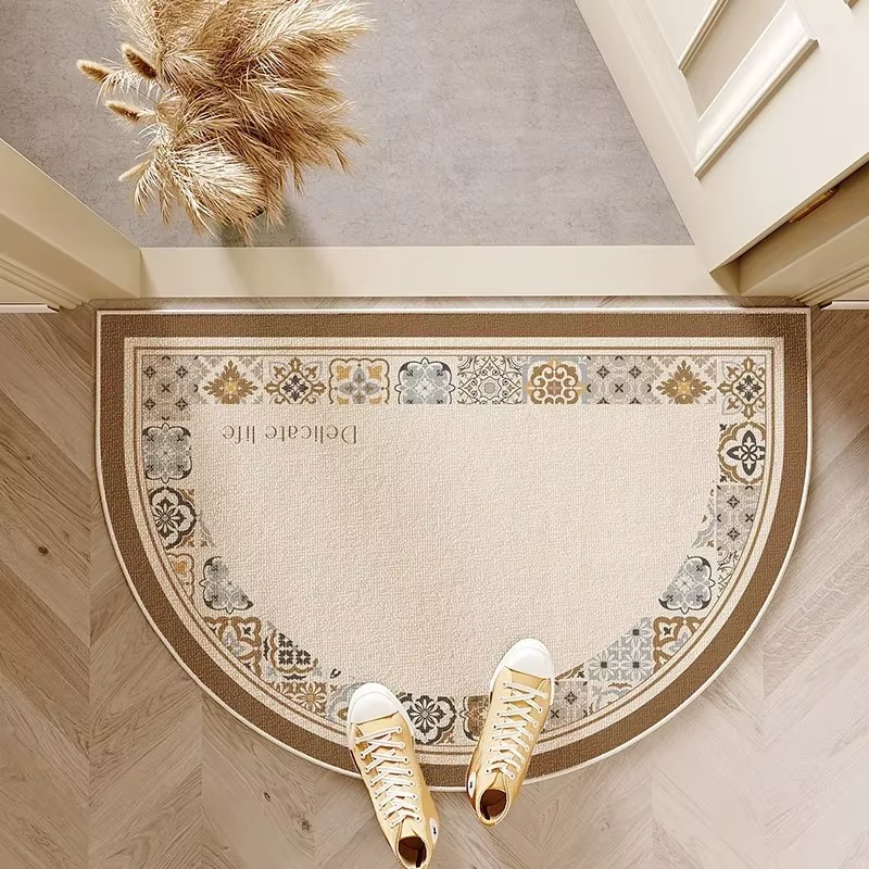 Half-Round Striped Doormat, Non-Slip, Two Sizes