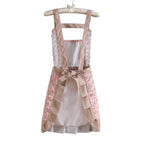 Floral Cotton Apron, Water-Repellent with Pockets, Adjustable