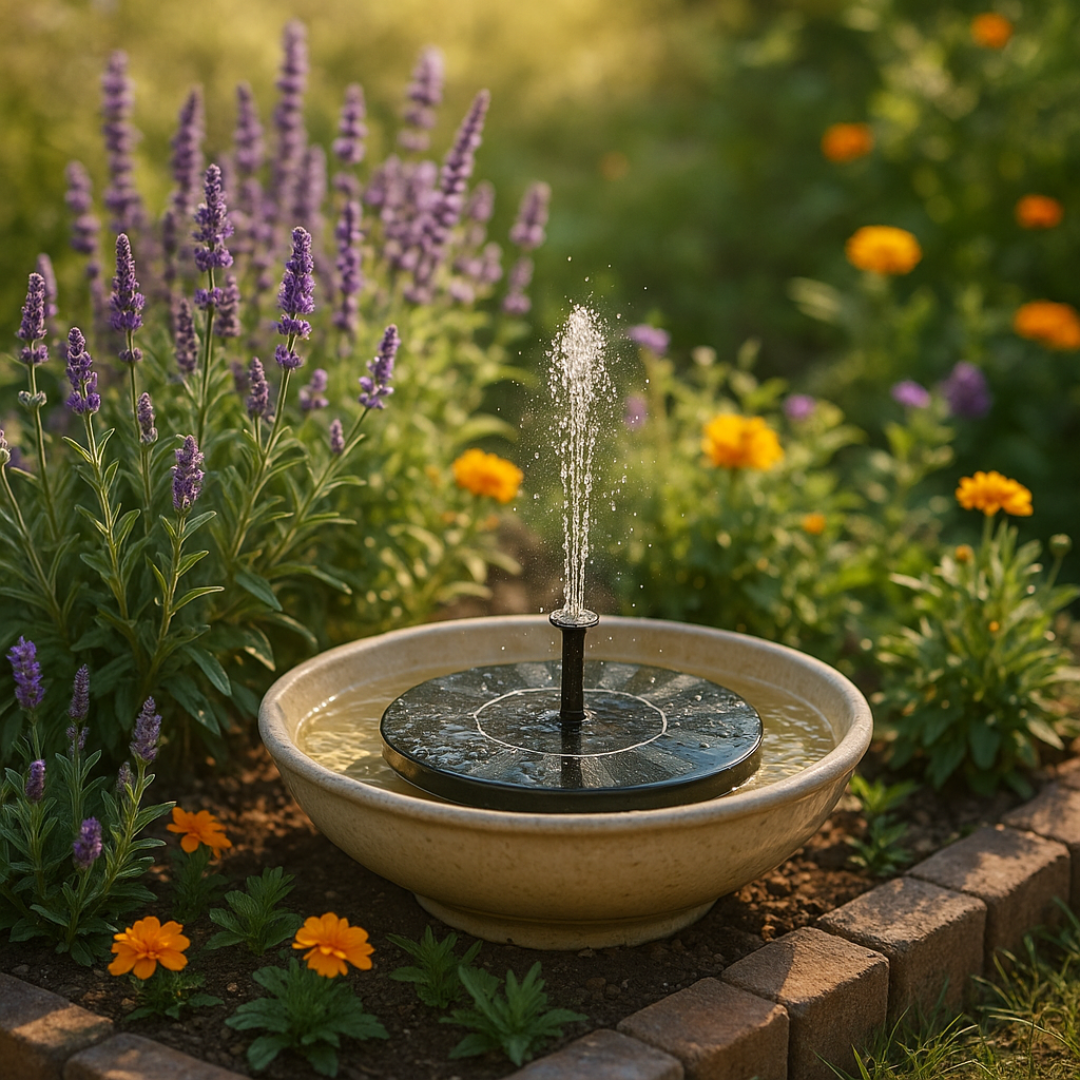 Floating Solar Fountain Pump for Ponds and Bird Baths, IP65