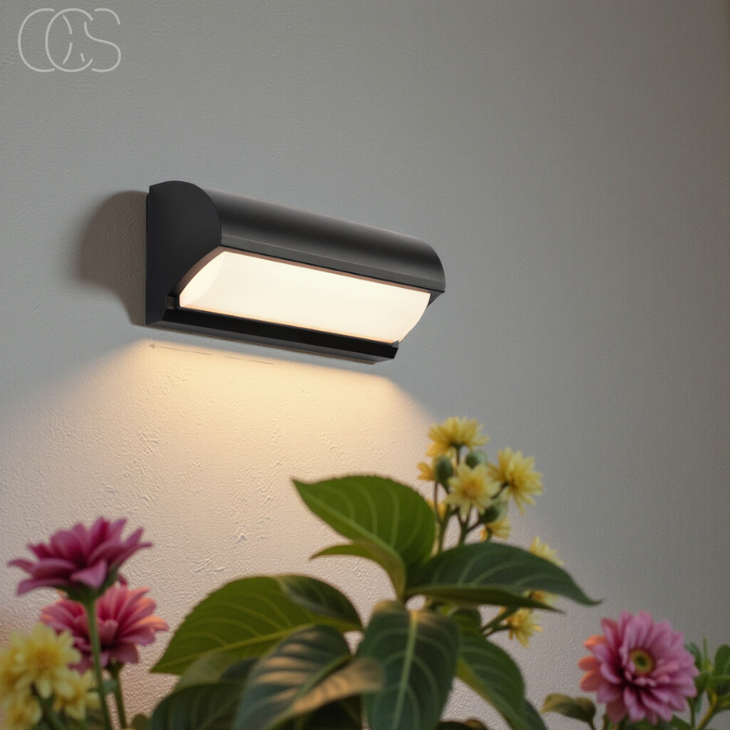 Black LED Outdoor Wall Light, IP65, 3000K, 960 Lumen